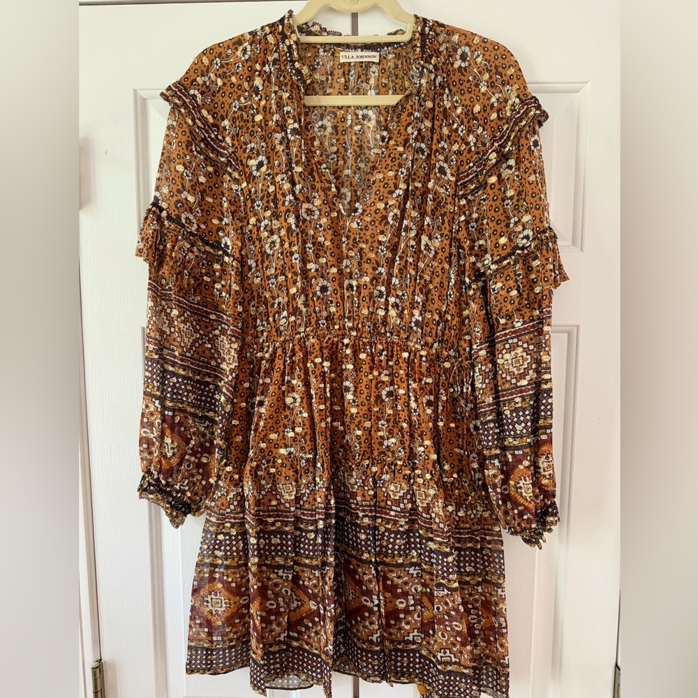Ulla Johnson Earthy Long Sleeve Dress